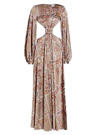 Noelle Paisley Cut-Out Gown