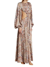 Noelle Paisley Cut-Out Gown