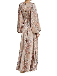 Noelle Paisley Cut-Out Gown