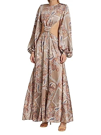 Noelle Paisley Cut-Out Gown