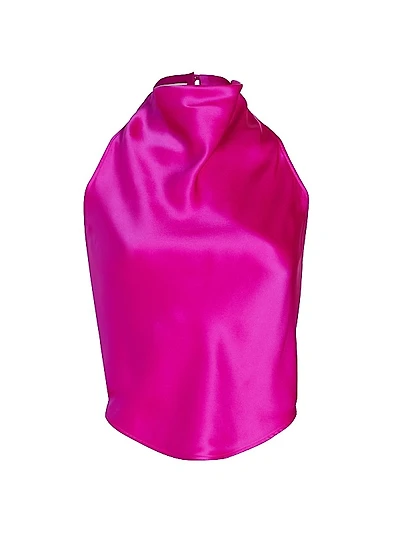 Silk Satin Open-Back Top