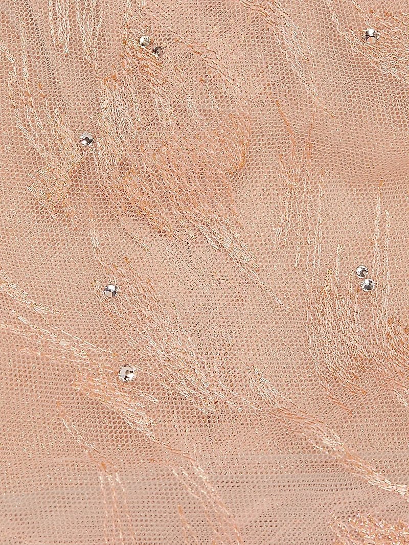 Embroidered A-Line Gown