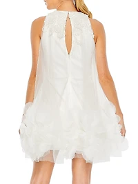 Embroidered Tulle Cocktail Minidress