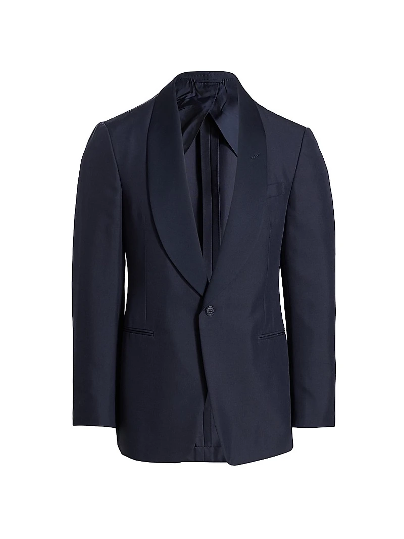 Kent Single-Breased Shawl Collar Silk Blazer