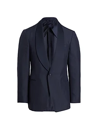 Kent Single-Breased Shawl Collar Silk Blazer