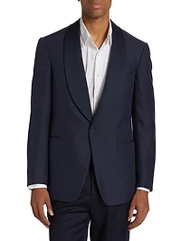Kent Single-Breased Shawl Collar Silk Blazer