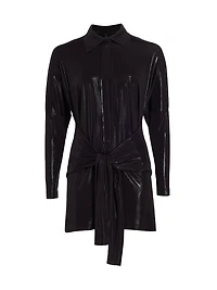 Tie-Front Mini Shirtdress