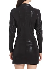 Tie-Front Mini Shirtdress