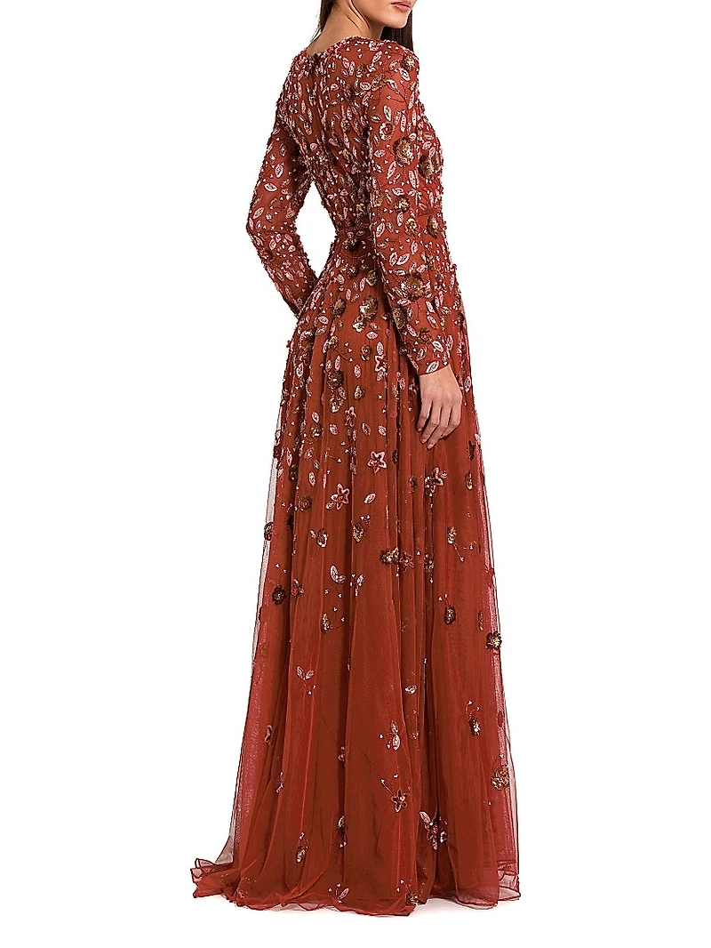 Floral A-Line Gown