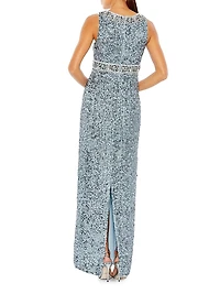 Beaded Column Gown