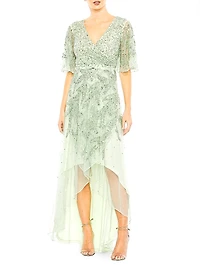 Metallic High-Low Gown