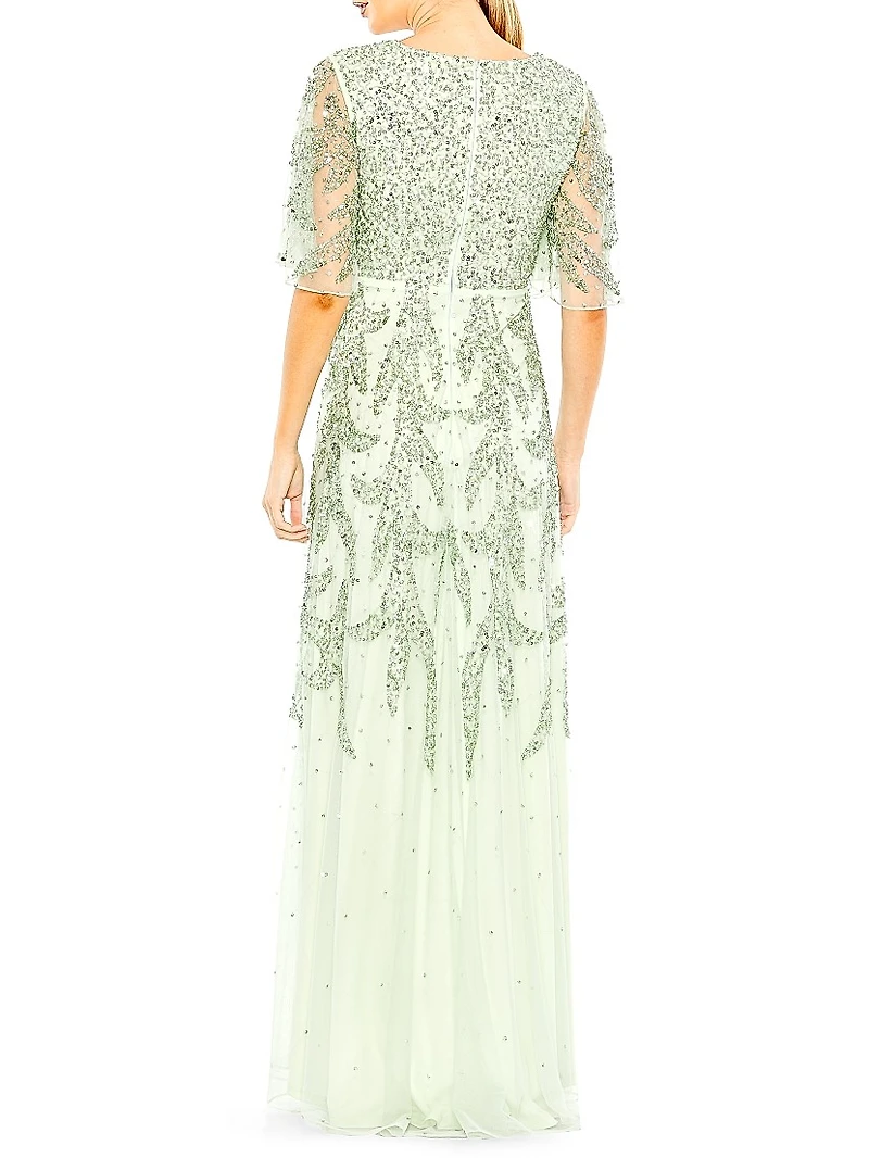 Metallic High-Low Gown