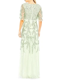 Metallic High-Low Gown