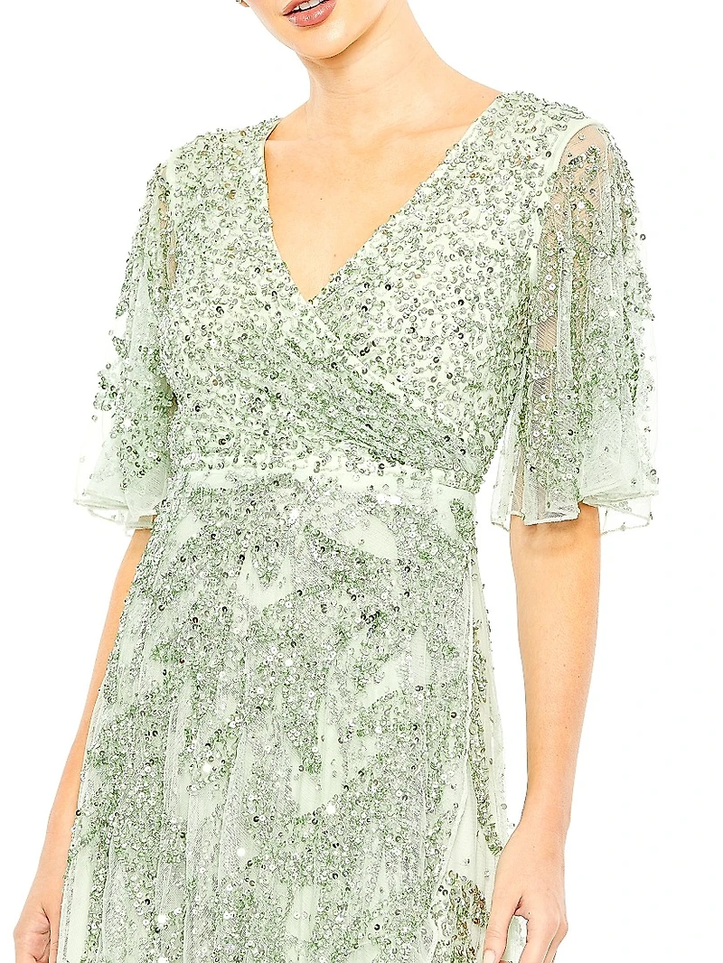 Metallic High-Low Gown