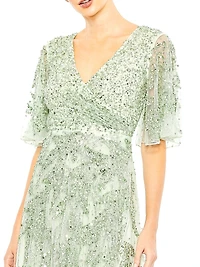 Metallic High-Low Gown