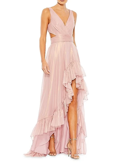 Ieena High-Low Ruffle Gown