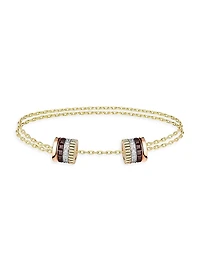 Quatre Classique Tri-Tone 18K Gold & 0.24 TCW Diamond Chain Bracelet