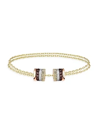 Quatre Classique Tri-Tone 18K Gold & 0.24 TCW Diamond Chain Bracelet