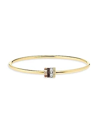 Quatre Classique Tri-Tone 18K Gold, 0.11 TCW Diamond, & PVD Bangle