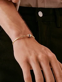 Quatre Classique Tri-Tone 18K Gold, 0.11 TCW Diamond, & PVD Bangle