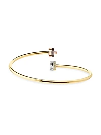 Quatre Classique Tri-Tone 18K Gold, 0.11 TCW Diamond, & PVD Bangle