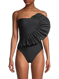 Sarita Ruffled Cutout One-Piece Swimsuit