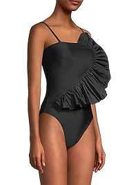 Sarita Ruffled Cutout One-Piece Swimsuit