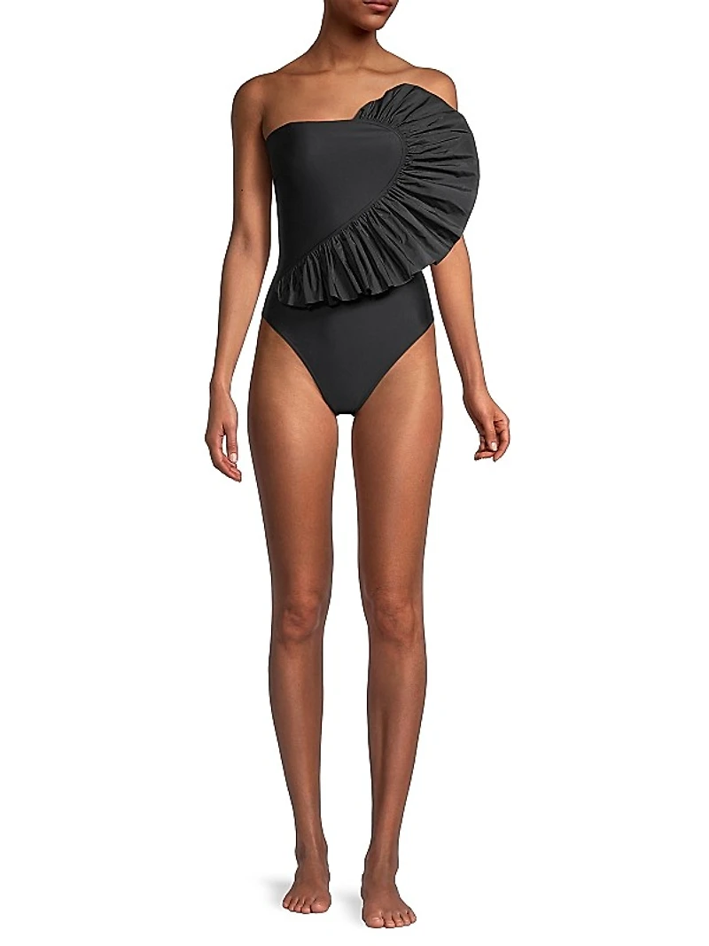 Sarita Ruffled Cutout One-Piece Swimsuit
