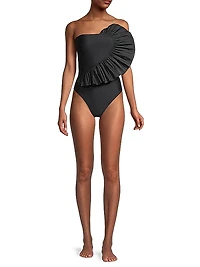Sarita Ruffled Cutout One-Piece Swimsuit