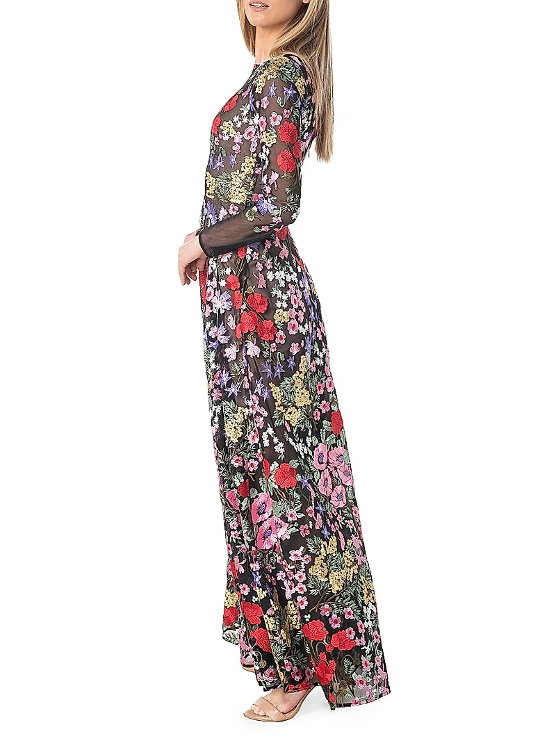 Ava Embroidered Floral Gown