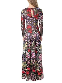 Ava Embroidered Floral Gown