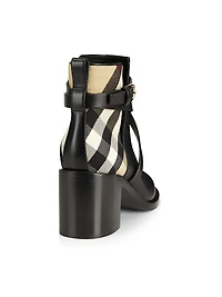 Pryle House Check & Leather Ankle Boots
