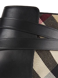 Pryle House Check & Leather Ankle Boots