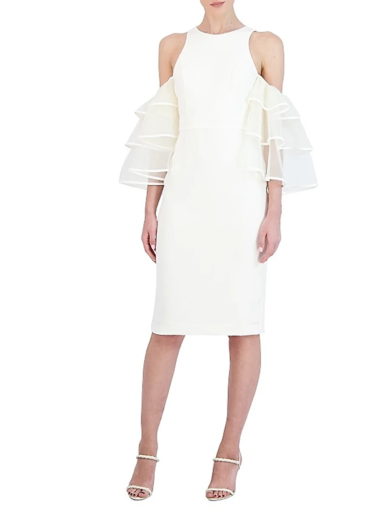 Cold Shoulder Ruffle Short Evening Dresses