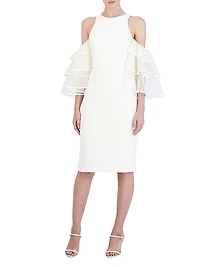 Cold Shoulder Ruffle Short Evening Dresses
