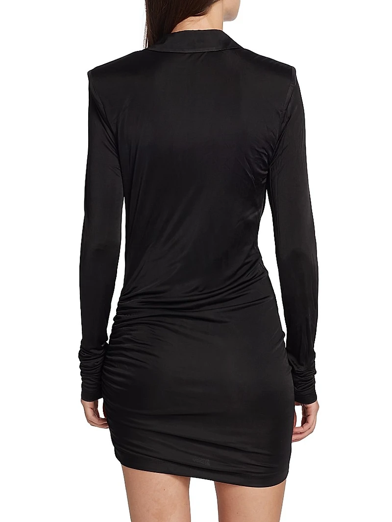 Utena Gathered Long-Sleeve Minidress