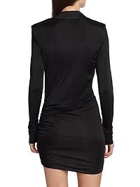 Utena Gathered Long-Sleeve Minidress