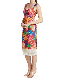 Aster Fringe Trim Midi-Dress