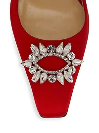 Aurum 102MM Satin Crystal-Embellished Pumps