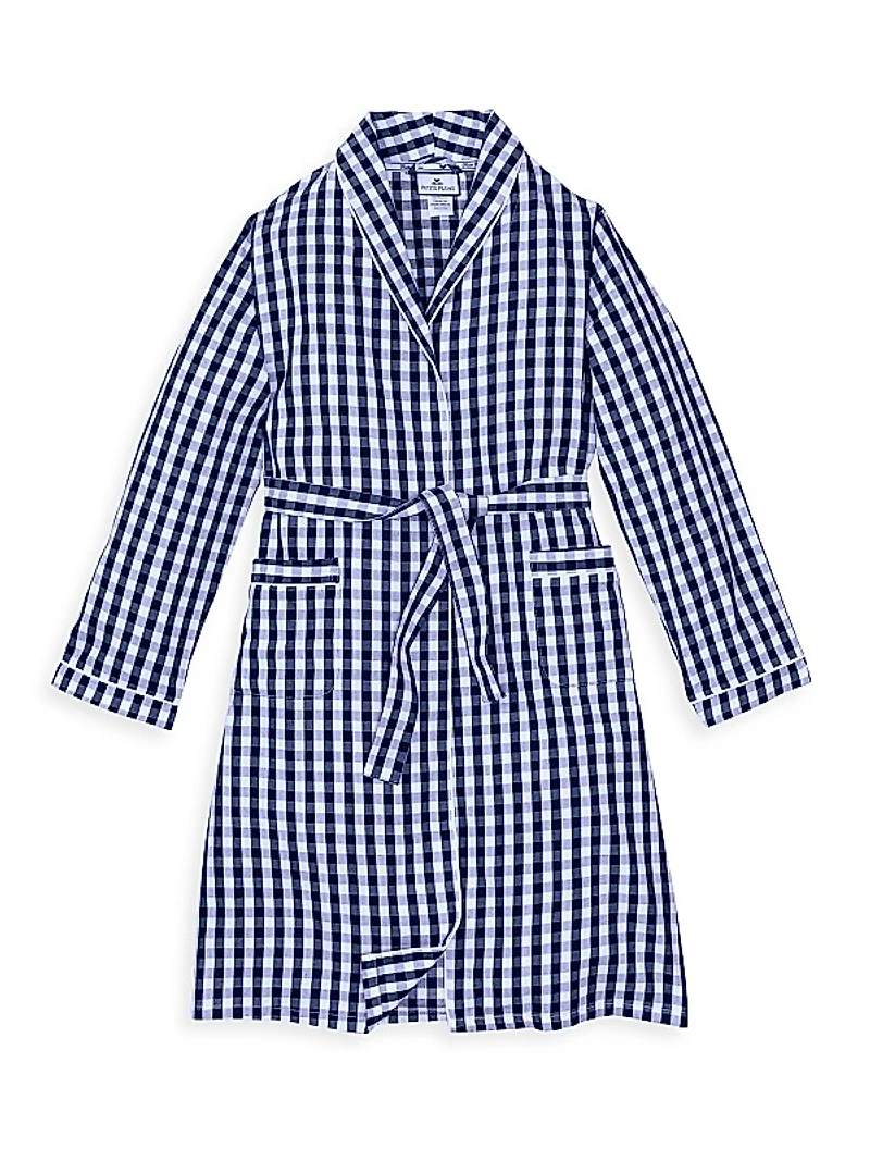 Little Boy's & Boy's Gingham Print Robe