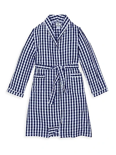 Little Boy's & Boy's Gingham Print Robe