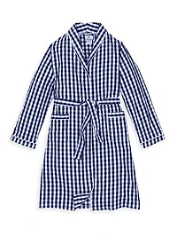 Little Boy's & Boy's Gingham Print Robe