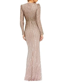 Embellished Knotted Column Gown
