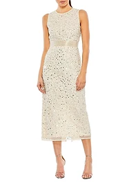 Embellished Belted Cocktail Dress