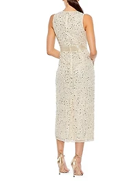 Embellished Belted Cocktail Dress