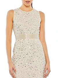 Embellished Belted Cocktail Dress