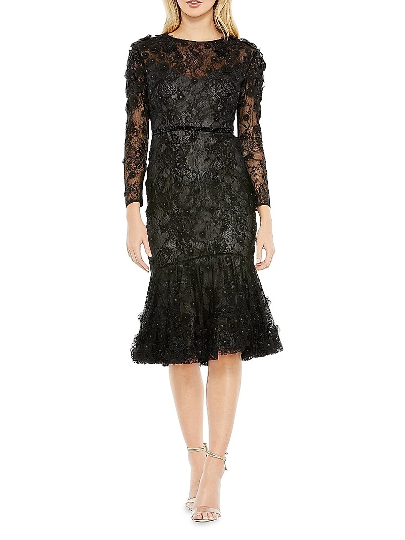 Embellished Floral Cocktail Dress