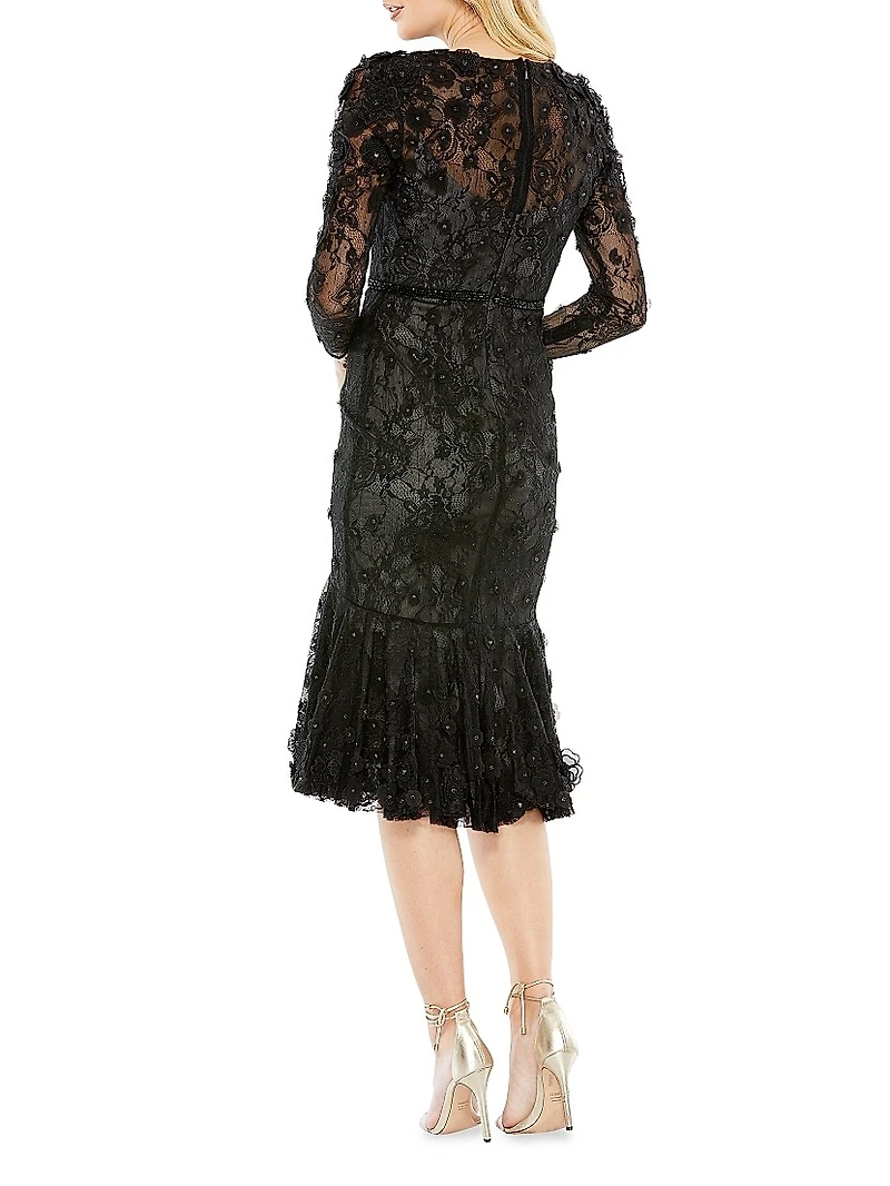 Embellished Floral Cocktail Dress