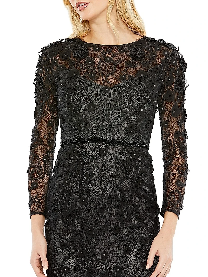 Embellished Floral Cocktail Dress