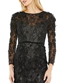 Embellished Floral Cocktail Dress